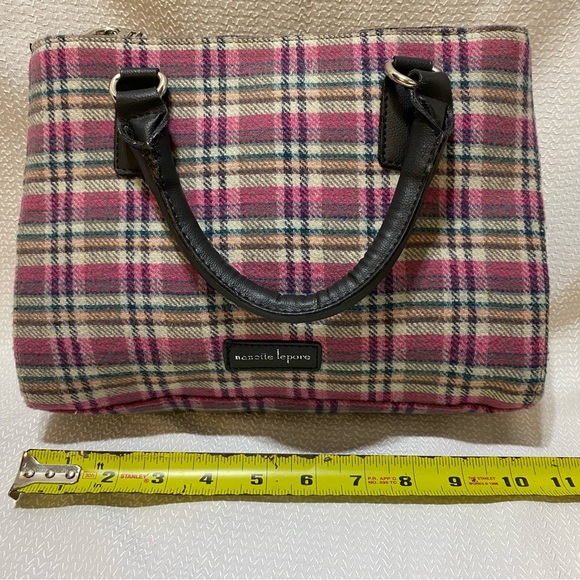 2 piece set Nanette LePore Satchel and crossbody purse Pink Buffalo Check - Picture 10 of 10